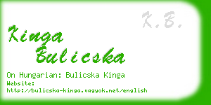 kinga bulicska business card